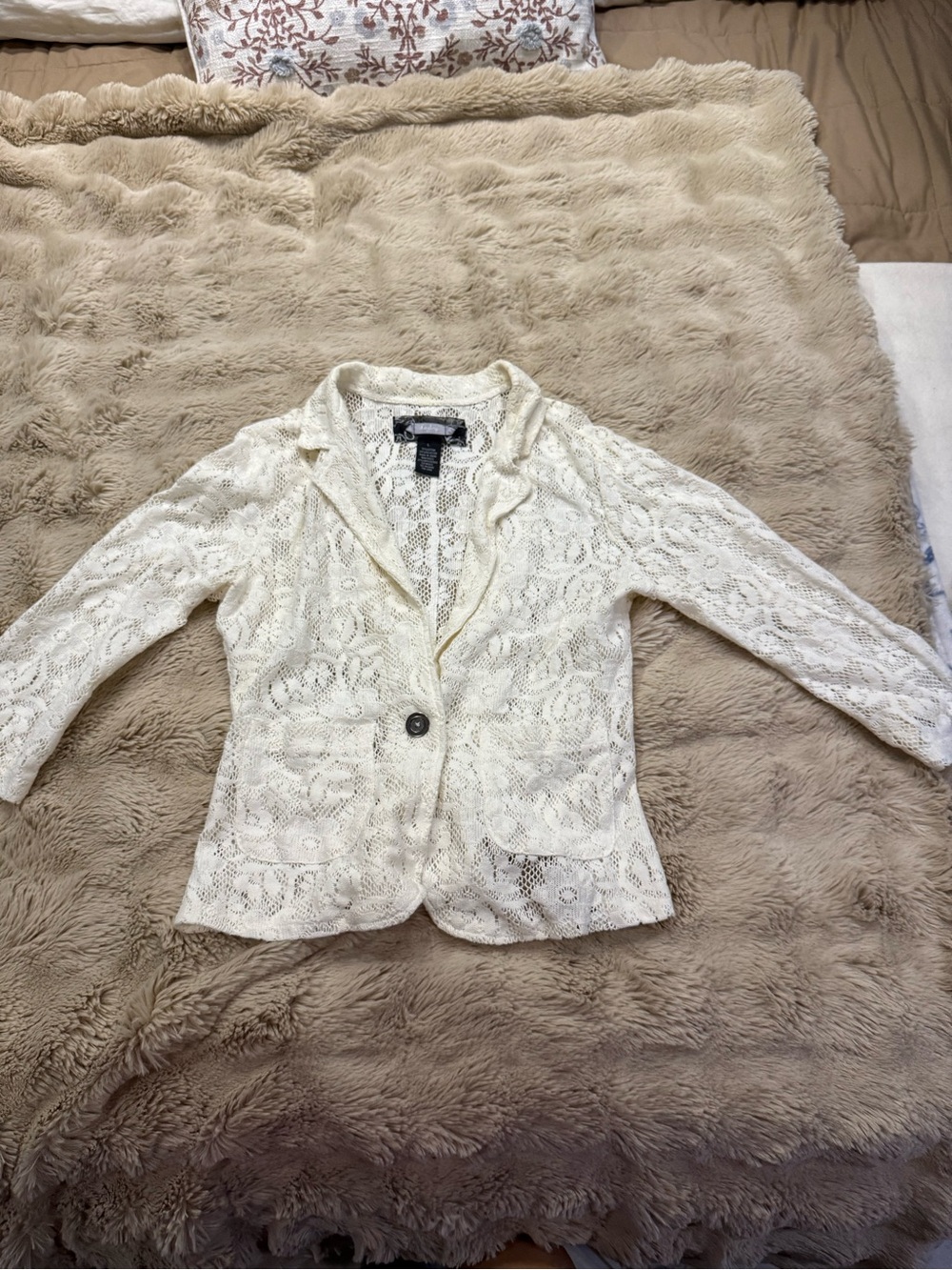 Daytrip Cream Lace Single-Button Blazer - Picture 3 of 3